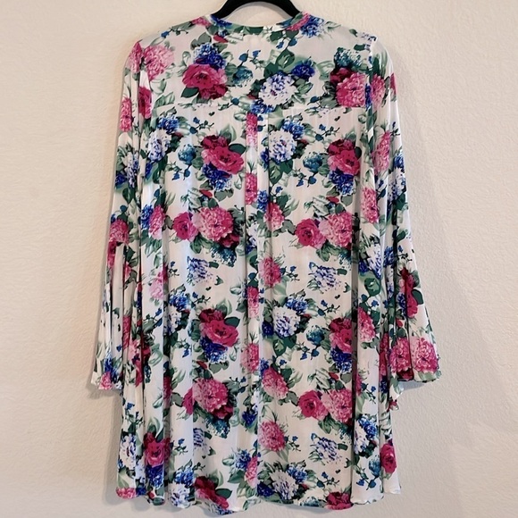 Umgee Women's Dress Small White Bohemian Oversized Floral Cottagecore Prairie - Picture 3 of 14